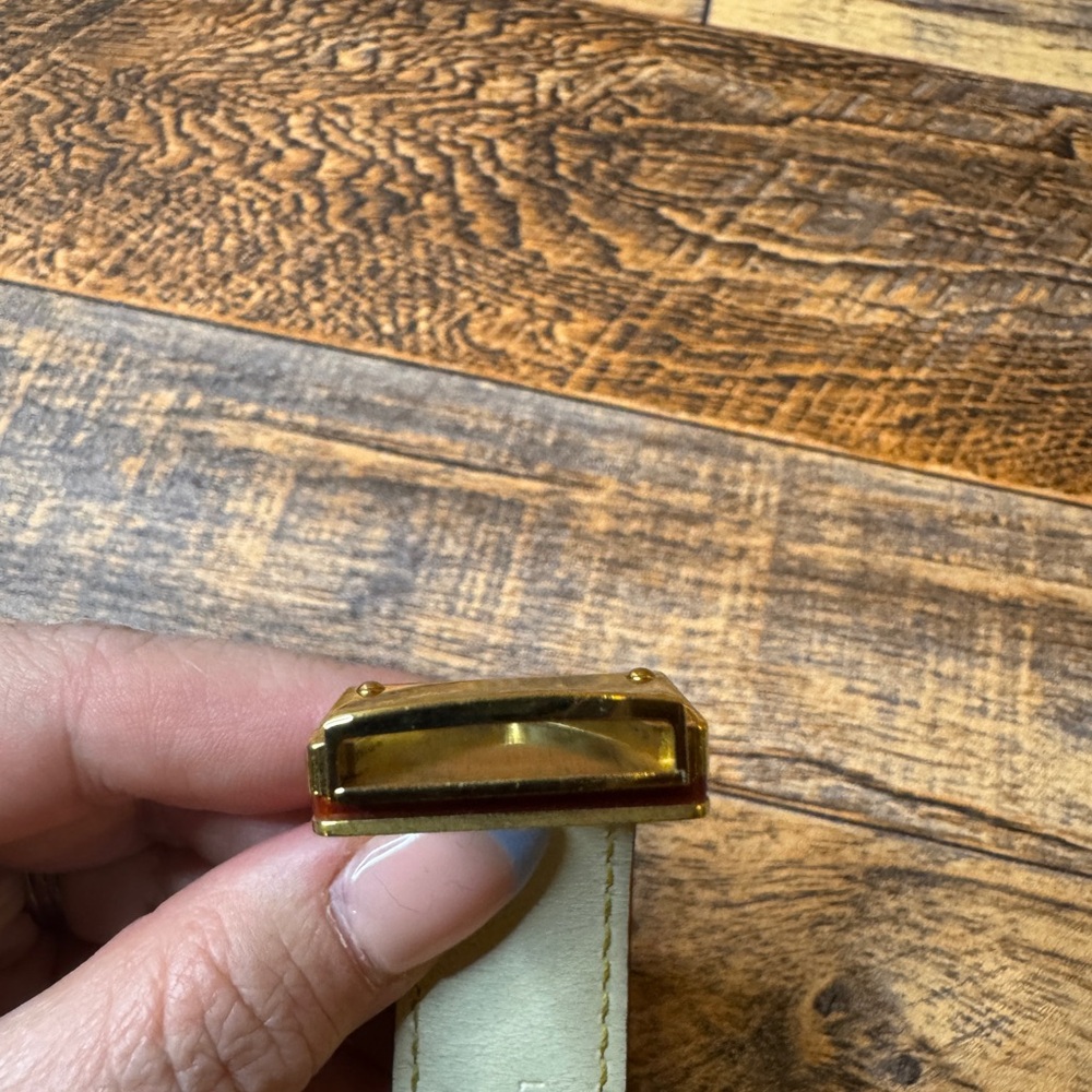 Auth Louis Vuitton Koala Lock Cream And Red Bracelet Small SN0068 Gold Hardware - Picture 13 of 15